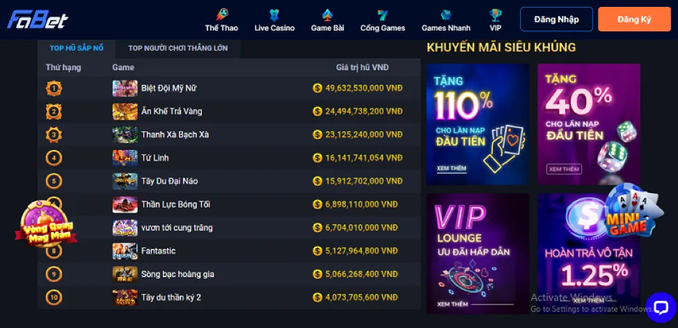 Biểu mẫu đăng ký tài khoản Vclub Win với các trường thông tin